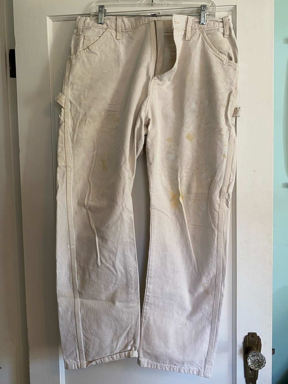 Vintage Dickies Men's Cargo Pants in Off-White